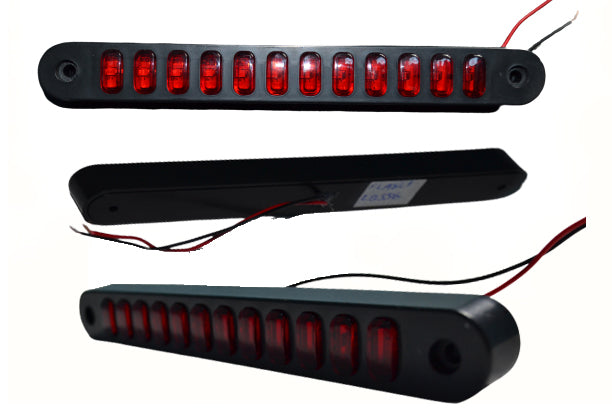 Longue veilleuse à LED néon, rouge, 19,5 cm, 12 LED, 12/24 V