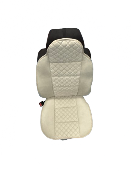 Калъфи за автомобилни седалки с масажиращ ефект, Alcantara и кожа, бежови, комплект 2 броя