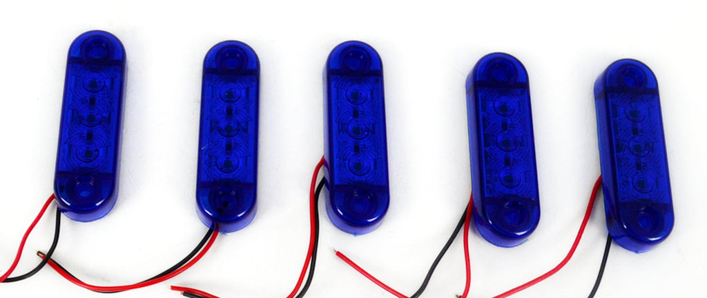 Mini feu de gabarit à LED, 3 LED bleues, 12/24 V, homologué E-Mark