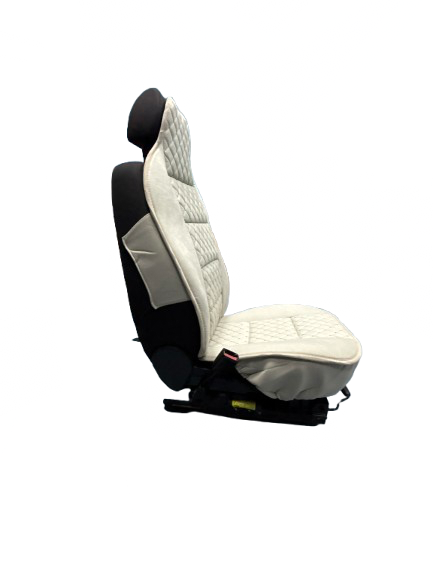 Калъфи за автомобилни седалки с масажиращ ефект, Alcantara и кожа, бежови, комплект 2 броя