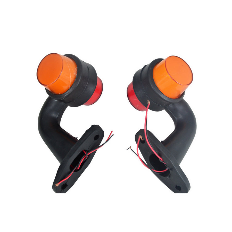 Mini feu de position latéral à néon avec bras en caoutchouc incurvé, rouge/jaune, 12/24 V