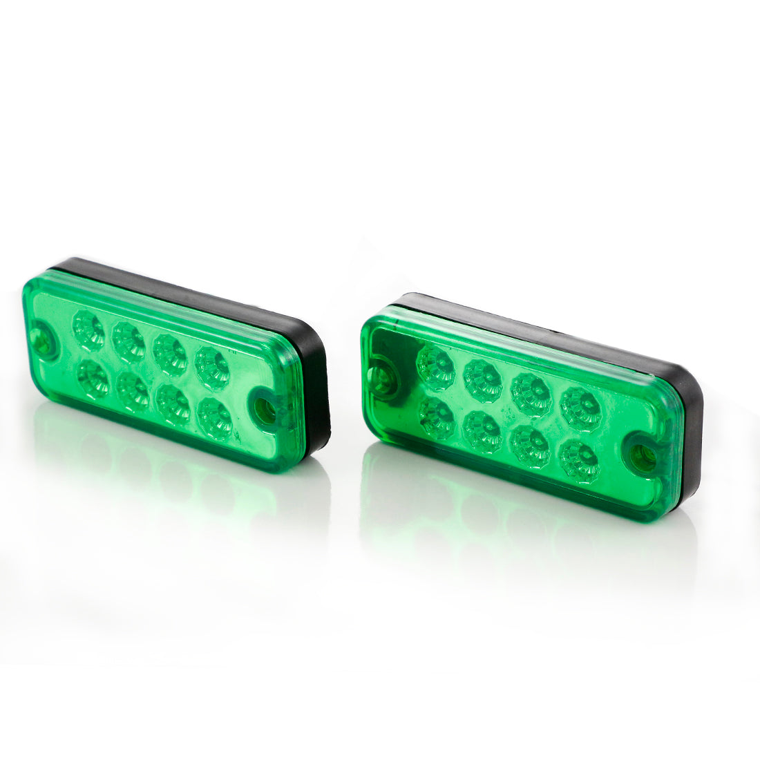 Feu de gabarit latéral LED, cabochon vert, 8 diodes, 24V pour véhicules utilitaires et remorques