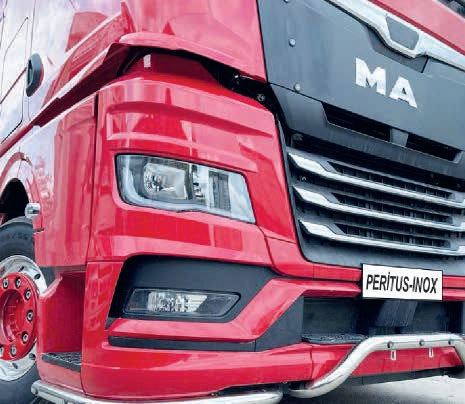 Pare-buffle avant inférieur – 3 pièces, adapté pour MAN TGX 2021, acier inoxydable 60 mm