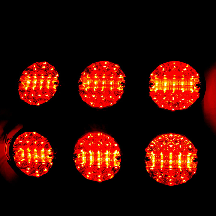 LED стоп светлина за ремарке 24V, 3-камерна, червена/жълта, с черна основа 450×155×87 mm