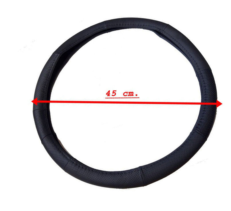 Housse de volant – cuir véritable noir, diamètre 45 cm