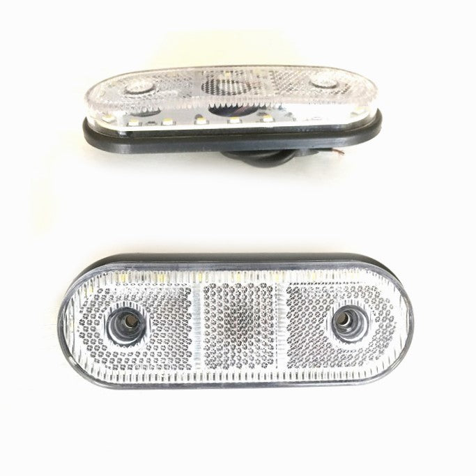 Οβάλ φως οριοθέτησης LED, 24V, λευκό, λυχνία σήμανσης 20 LED