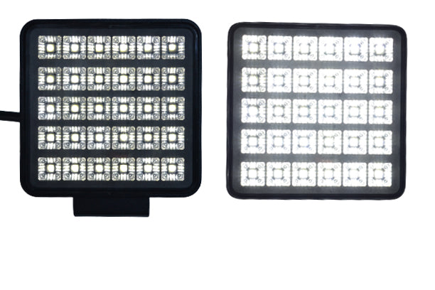 Projecteur de travail LED carré, 30 W, 30 LED, 11 cm, 12/24 V, avec interrupteur marche/arrêt