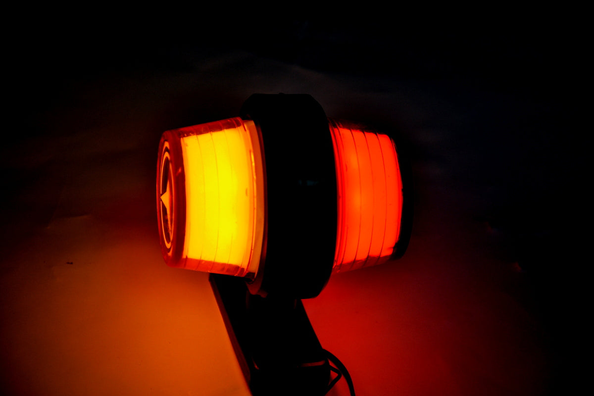 Feu de gabarit latéral néon – rouge/jaune, adapté pour logo Renault, 12/24V, 110 x 90 mm