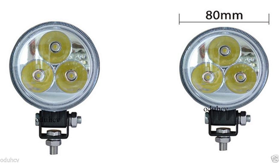 Projecteur de travail LED 9 W 12/24 V avec boîtier en aluminium et kit de montage