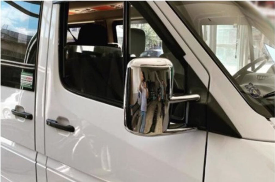 Coques de rétroviseur chromées – adapté pour Mercedes Sprinter 901 et VW LT35 1995–2006, ABS, 2 pièces