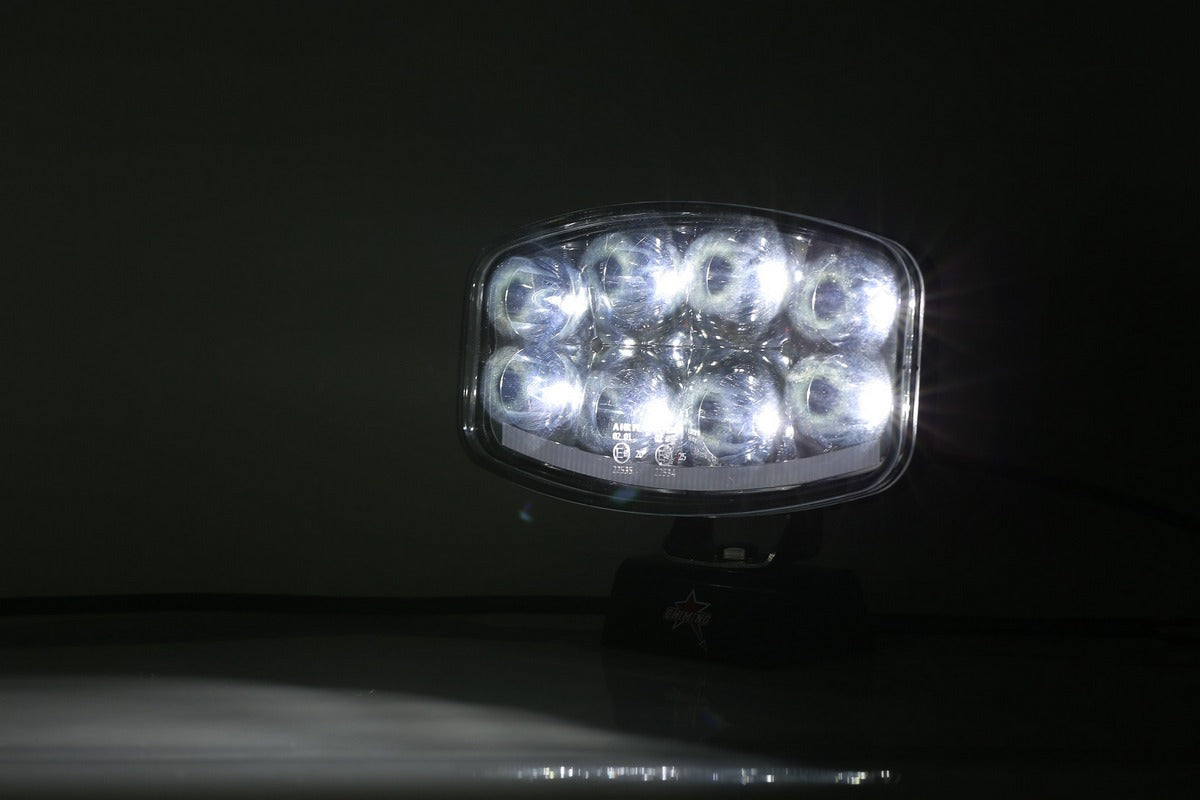 Projecteur longue portée LED 64W 10–30V 6500K 6500 lm IP67 245 x 139 mm