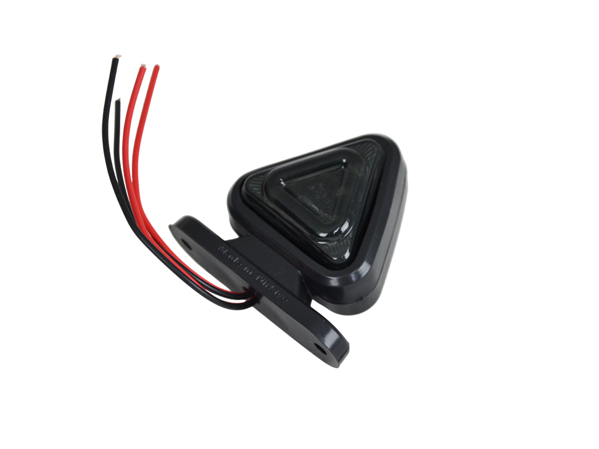 Feu de gabarit LED triangulaire, 18 diodes, rouge/jaune, 12V 24V, lentille fumée