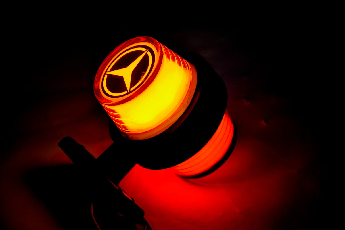 Feu de gabarit latéral néon – rouge/jaune, adapté pour logo Renault, 12/24V, 110 x 90 mm