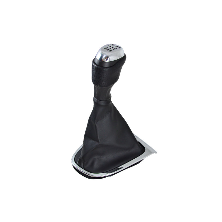 Schalthebelknauf mit Manschette und Chromsockel – geeignet für Renault Clio IV 2012–2020, 5-Gang 5R, Leder, LHD/Europa