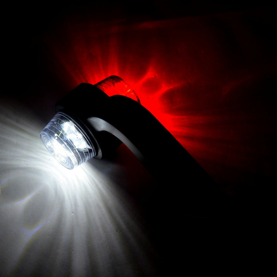 Feu de position maxi LED avec bras incliné, rouge/blanc, 12/24 V