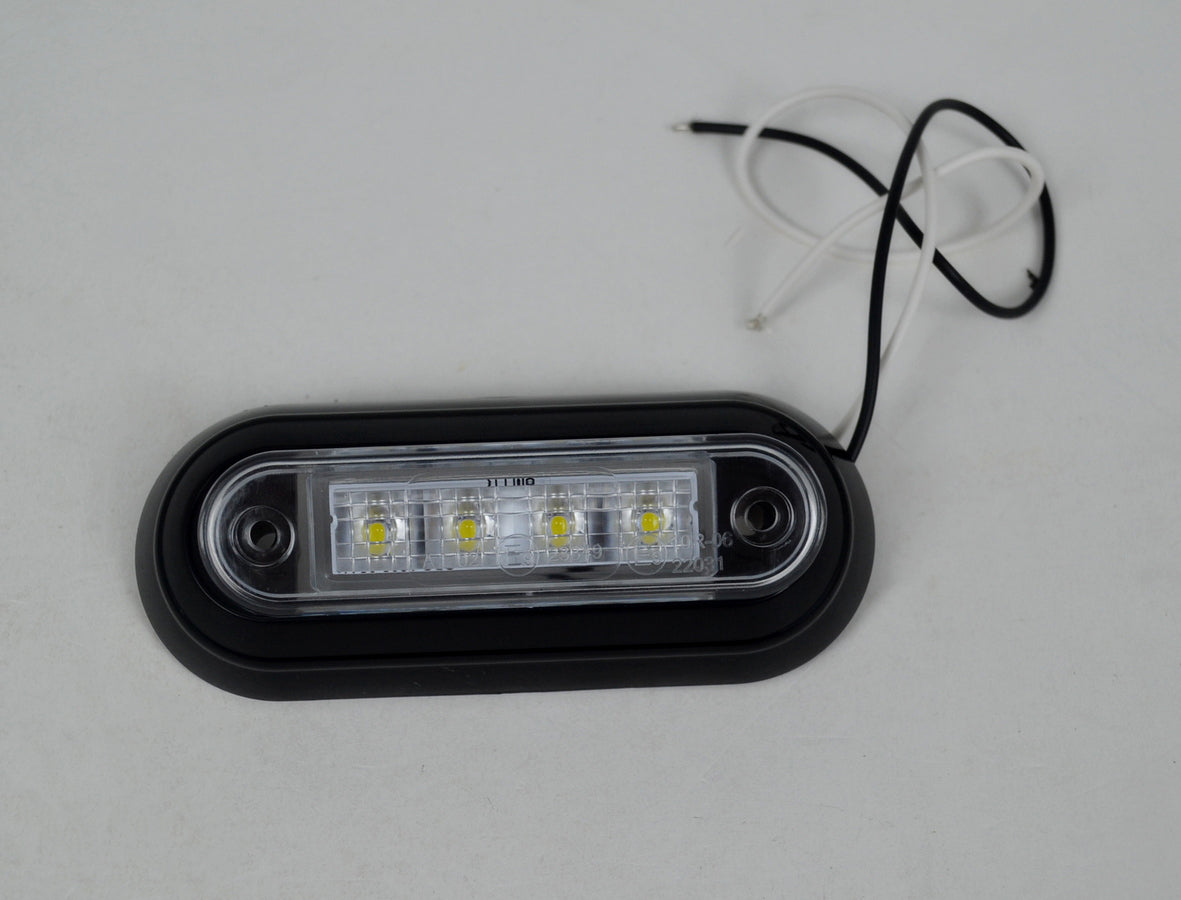 Преден LED габарит – бял, 12/24V, за монтаж с конзола и вкопан монтаж