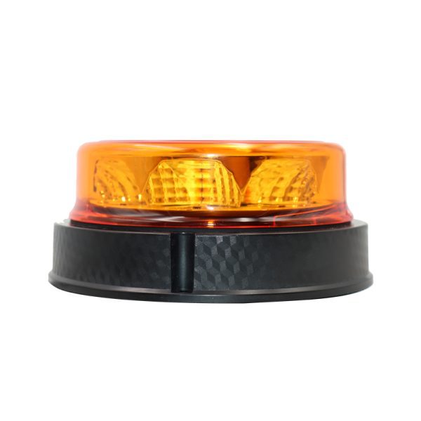 LED Amber Beacon, 16W, 12–24V, 6 Flash Patterns, Permanent Mount, IP65