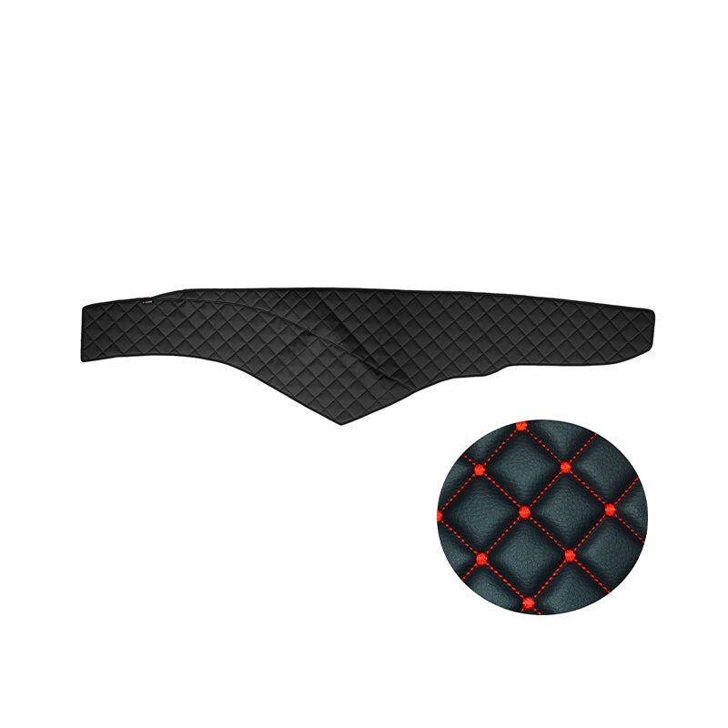 Tapis de tableau de bord – cuir synthétique (éco-cuir), noir avec surpiqûres rouges, adapté pour Mercedes Actros MP4 (à partir de 2011), cabine 250 cm de large