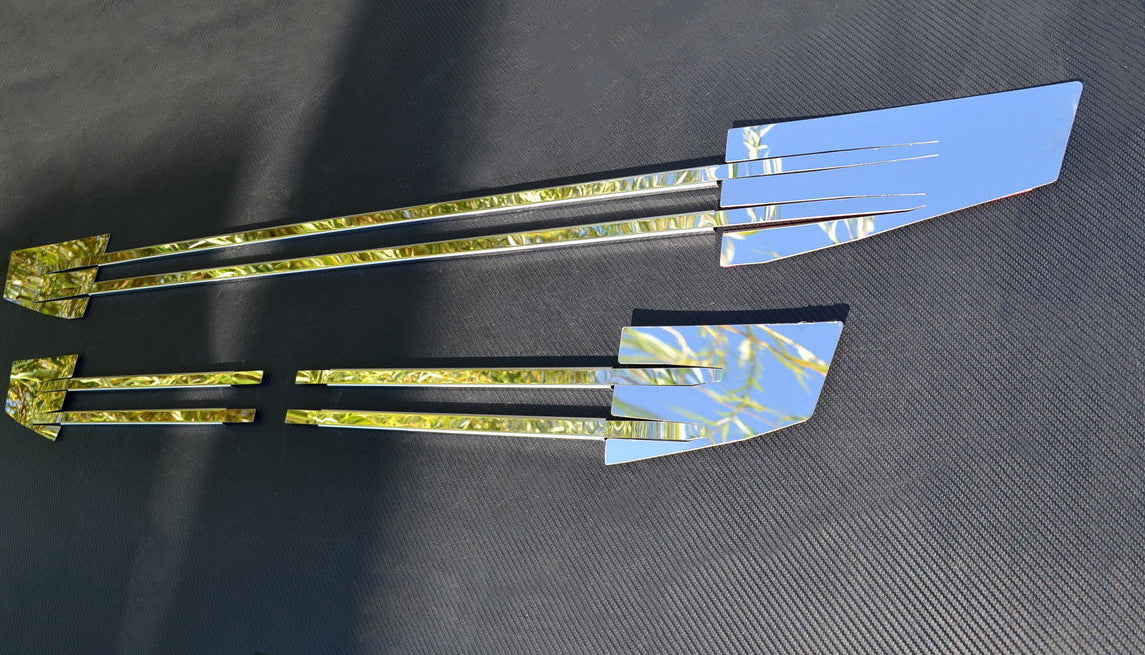 Jeu d’enjoliveurs de calandre avant inférieure en inox, 3 pièces, adapté pour Volvo FH4 2020+, 1430 x 125 mm et 560 x 115 mm