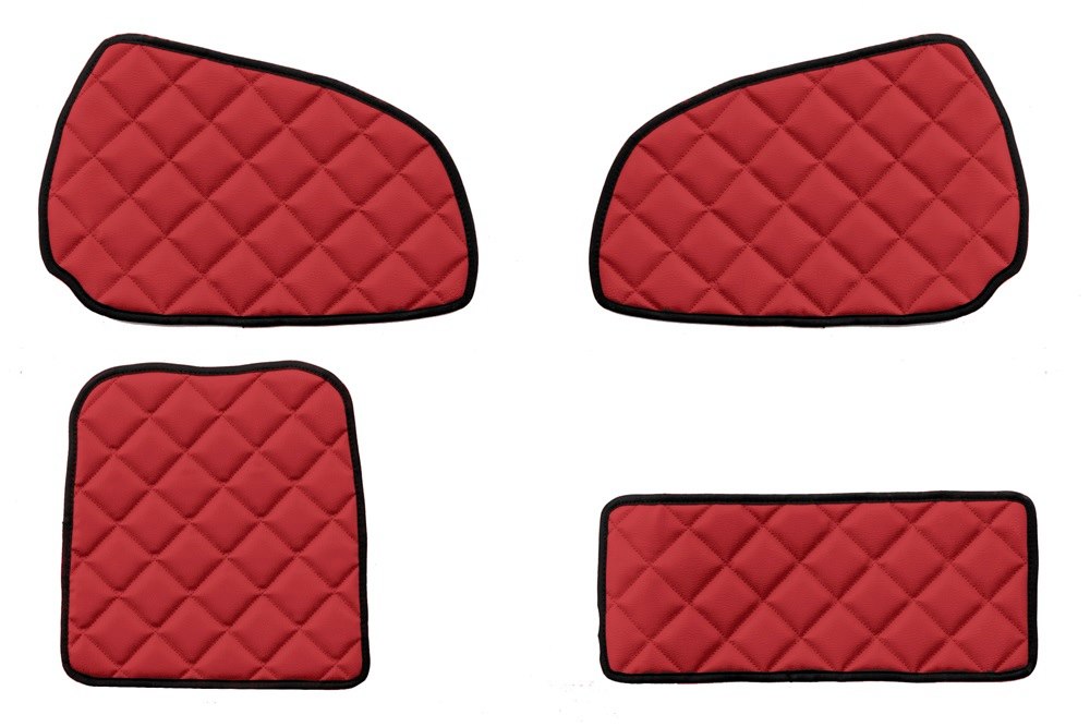 Tapis de panneaux de porte en cuir synthétique (éco-cuir) – adapté pour Scania R Series 2010–2016, rouge