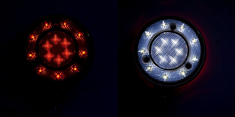 LED мигачи за огледала червено/бяло 12/24V, комплект 2 бр. външни габаритни лампи