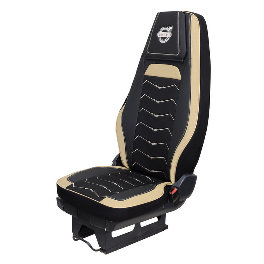 Housses de siège adaptées pour Volvo FH4 Euro 6 – cuir et Alcantara noir et beige
