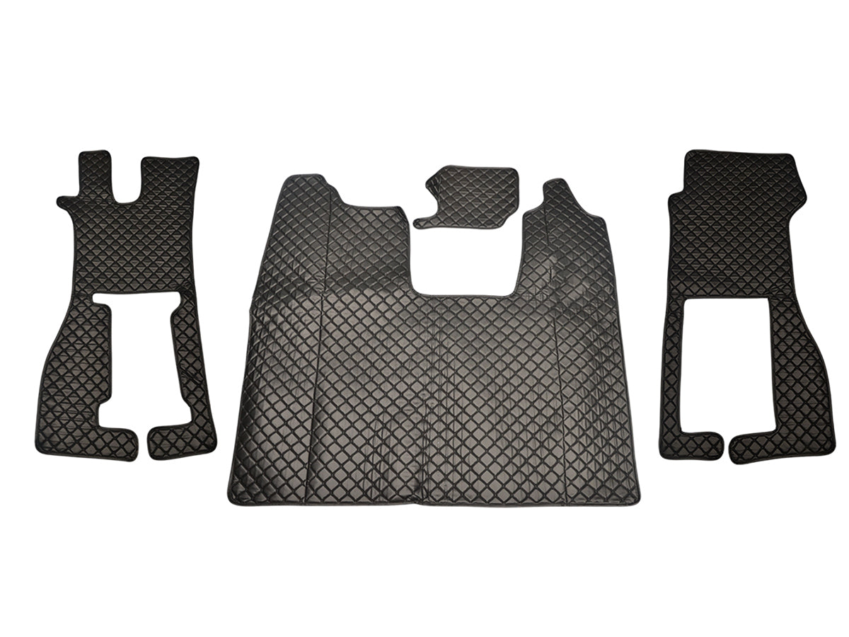 Leather Floor Mats Set – suitable for Scania R Suspension Passenger Seat, Black, 2016–