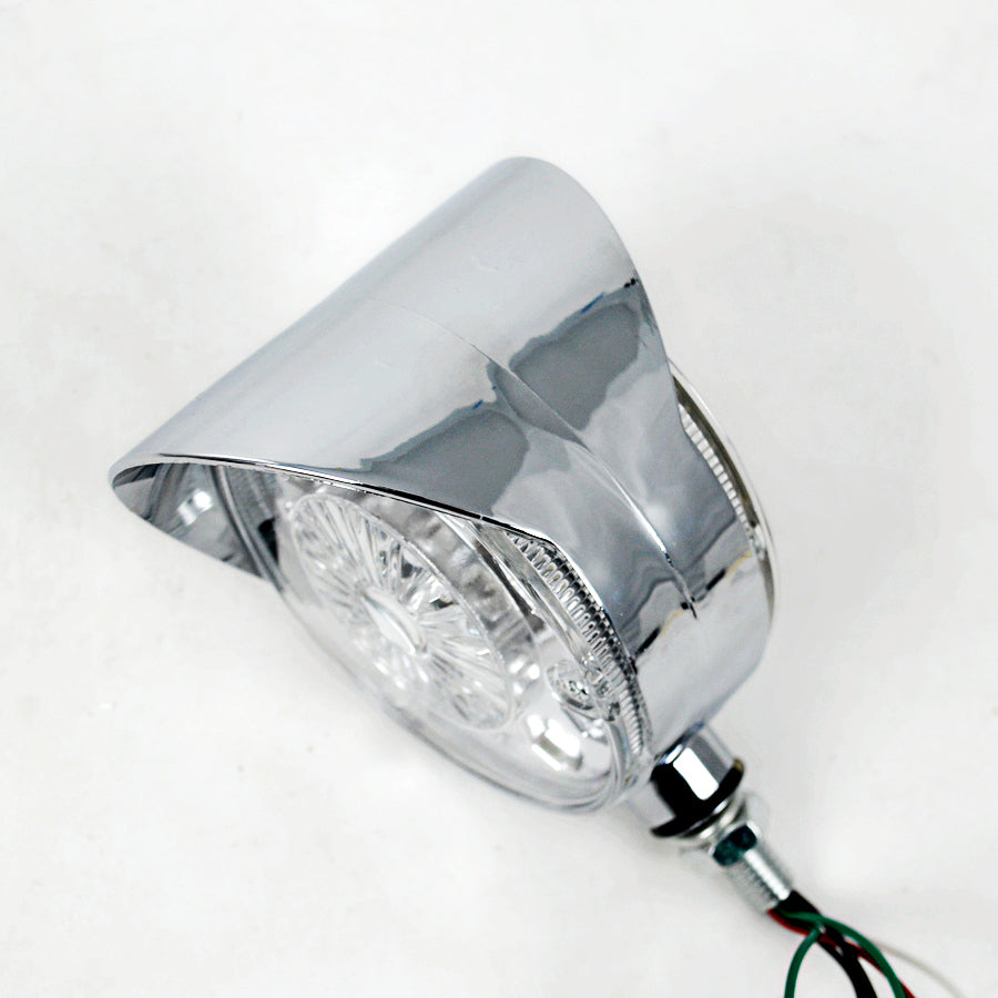 Runde LED-Lkw-Leuchte in Chrom – 14 LEDs, 24V, Rot/Weiß