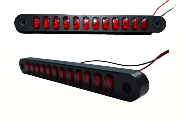 Longue veilleuse à LED néon, rouge, 19,5 cm, 12 LED, 12/24 V