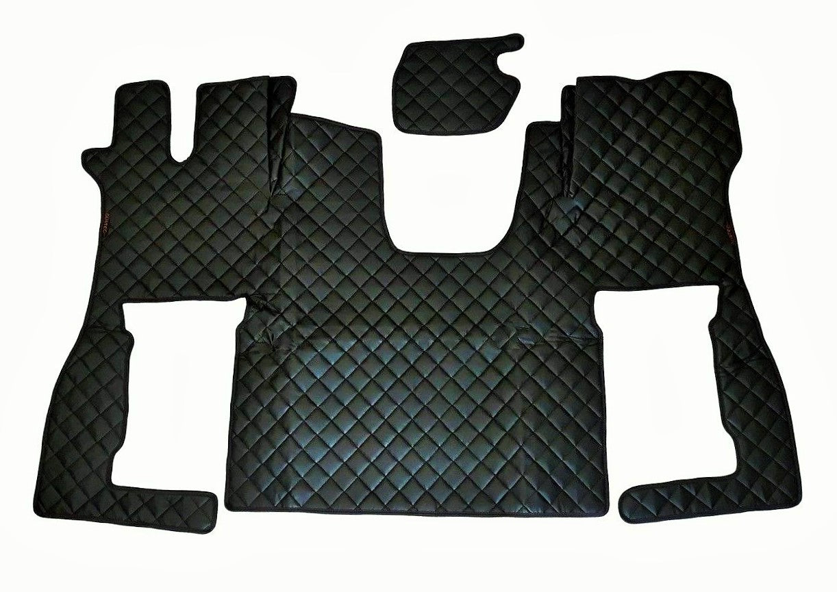 Tapis de sol en cuir synthétique (éco-cuir) noir – adapté pour Scania S 2016+