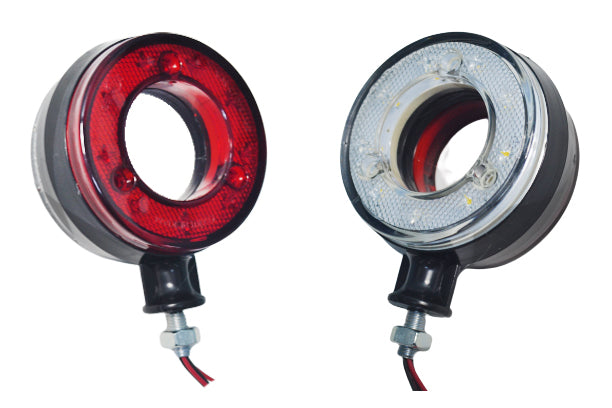 Feu de gabarit à LED pour rétroviseur avec ouverture, rouge/blanc, 12/24 V, lot de 2