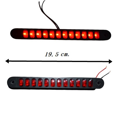 Longue veilleuse à LED néon, rouge, 19,5 cm, 12 LED, 12/24 V