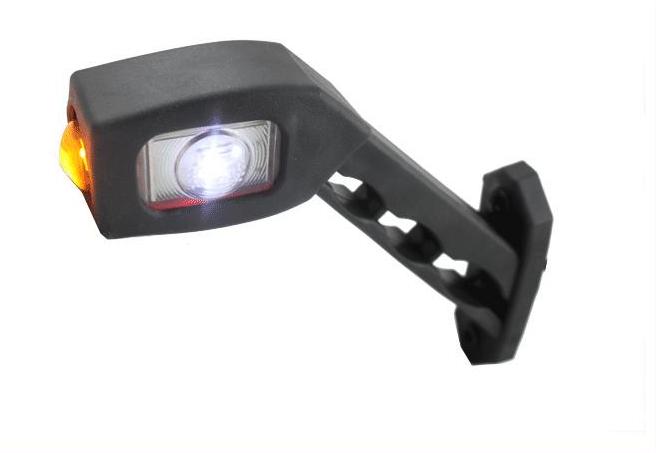 Feu de gabarit LED angulaire, côté droit, jaune/blanc/noir, 18,7 cm