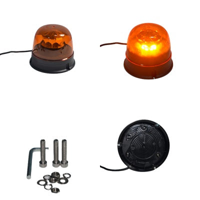 Gyrophare LED flash, 16 LED SMD, 12/24 V, diamètre 140 mm, hauteur 120 mm