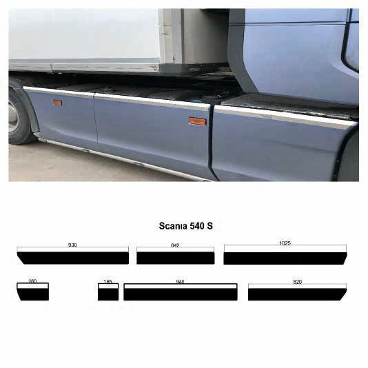 Tankoberabdeckung und Seitenspoiler-Satz – geeignet für Scania S/R Next Gen ab 2017, langer Radstand, 7-teiliges Set