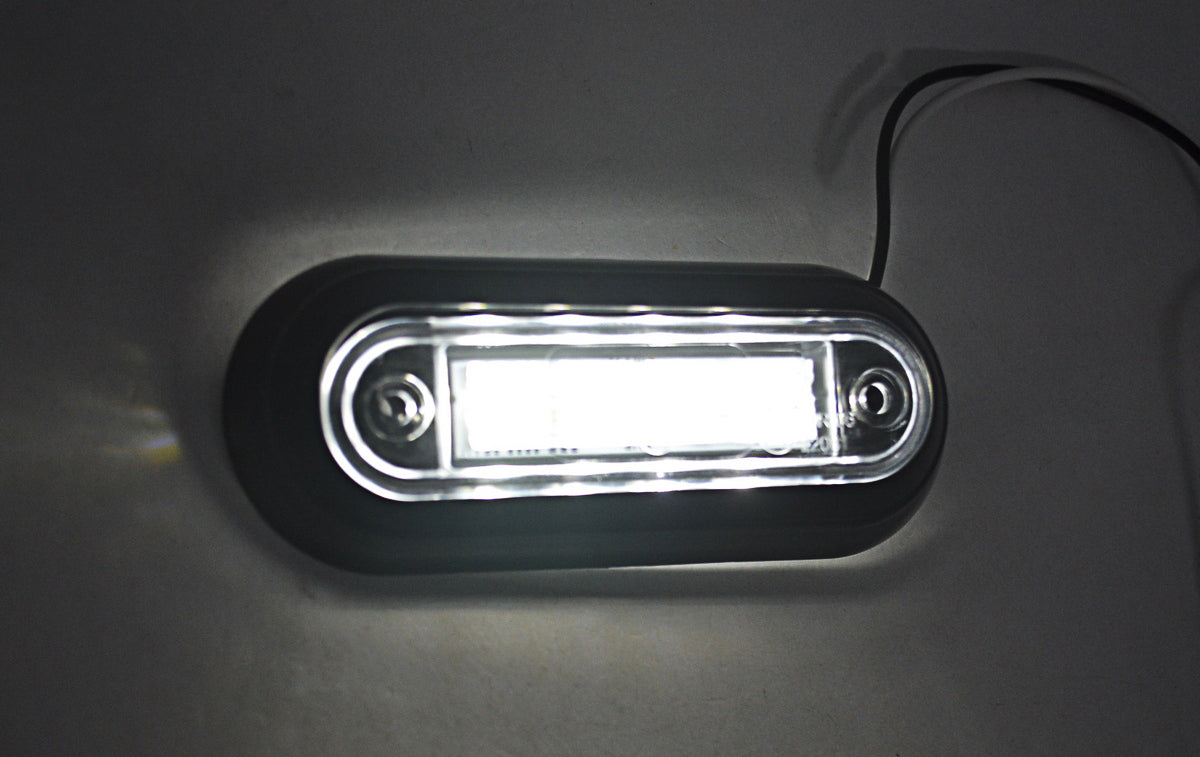 Преден LED габарит – бял, 12/24V, за монтаж с конзола и вкопан монтаж