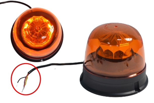 Gyrophare LED flash, 16 LED SMD, 12/24 V, diamètre 140 mm, hauteur 120 mm