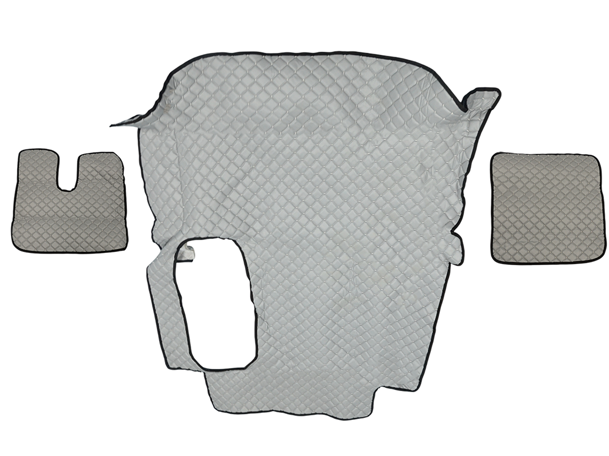 Tapis de sol en cuir synthétique (éco-cuir) gris clair – adapté pour MAN TGA cabine large 2000–2010