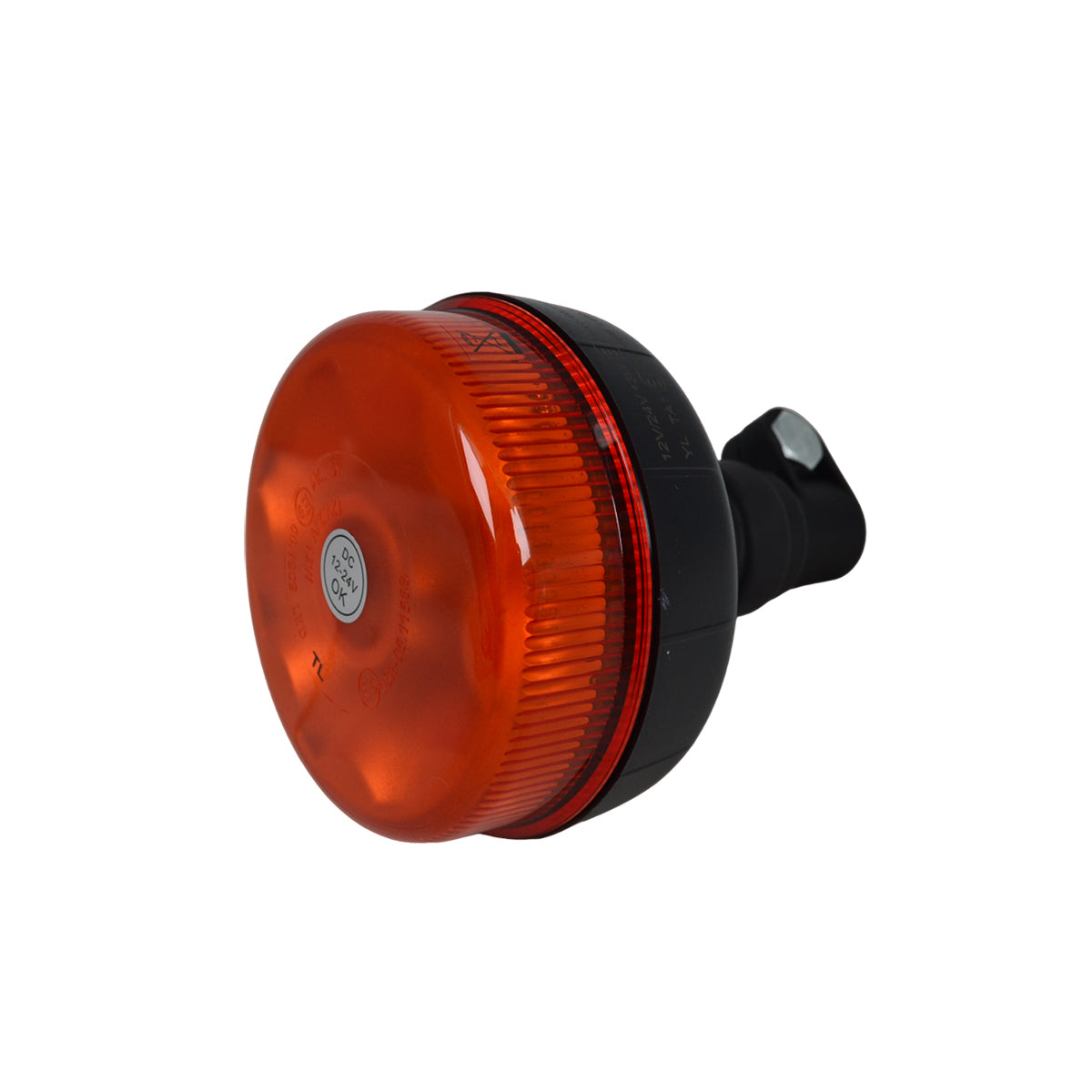 Оранжева LED мигаща сигнална лампа, 36 W, 12 LED, за монтаж на тръбен щифт