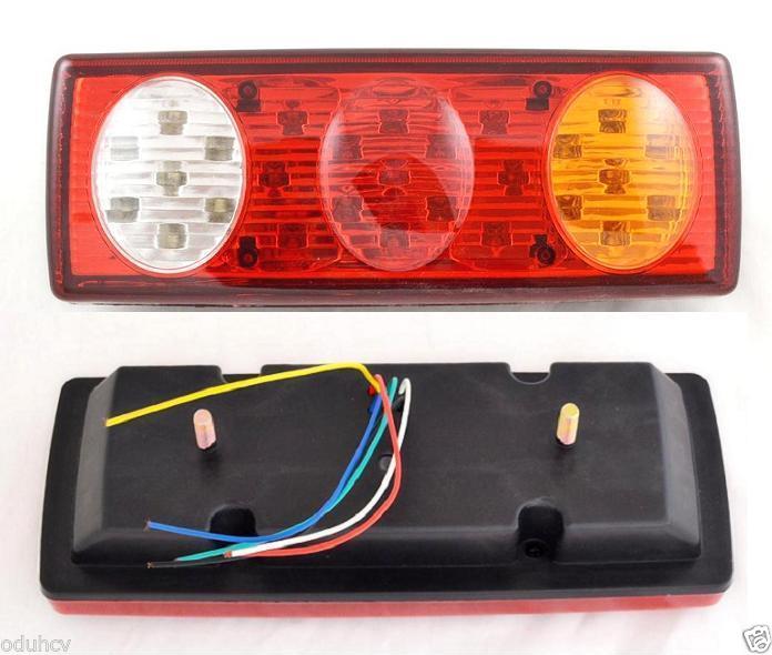 Jeu de feux arrière ovales à LED, 3 sections 12 V pour stop et signalisation, paire