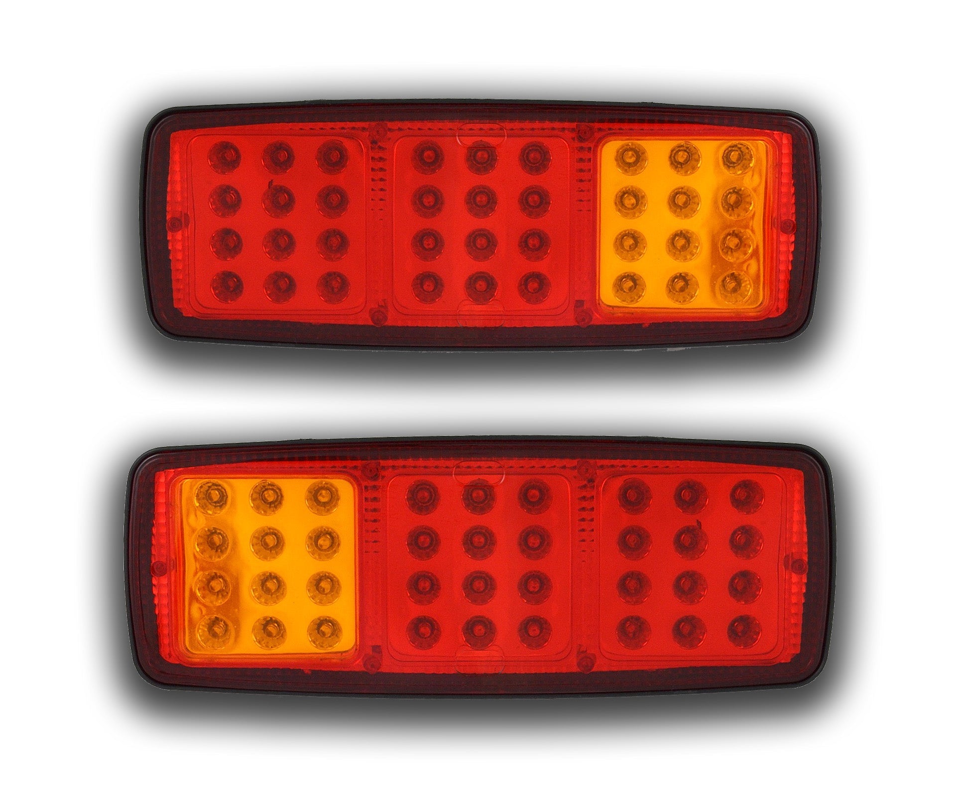 Feux arrière combinés à LED, 3 sections, 12 V, paire