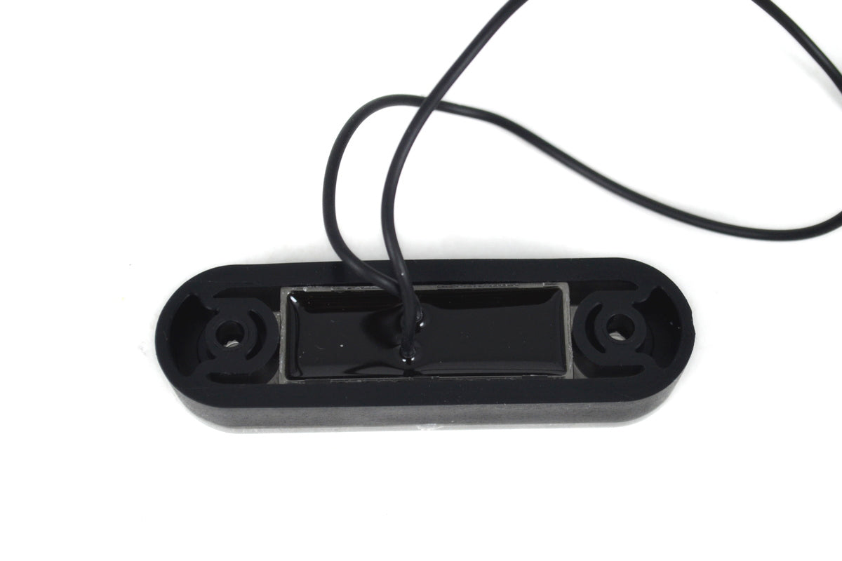 Feu de position LED clignotant, 2 LED SMD, double embase noire, cabochon blanc, ambre, 12/24 V, 79 x 23 mm