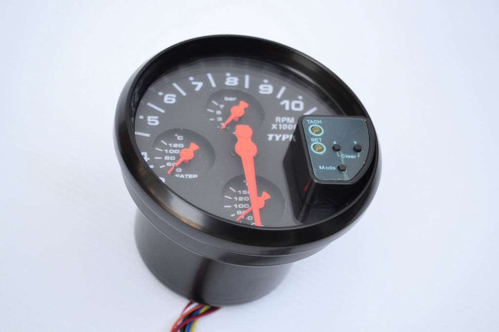 Grand compte-tours – 5 fonctions, finition noire