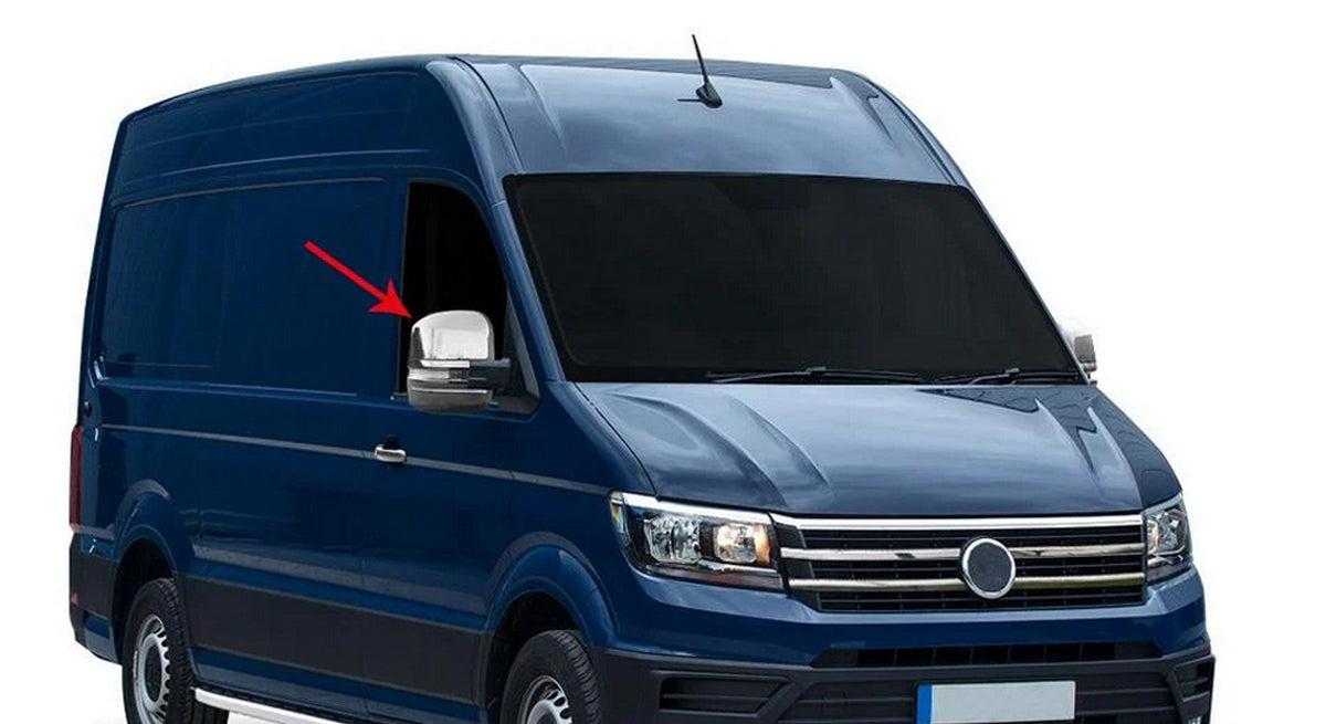 Coques de rétroviseurs chromées – adapté pour VW Crafter 2018+, plastique ABS