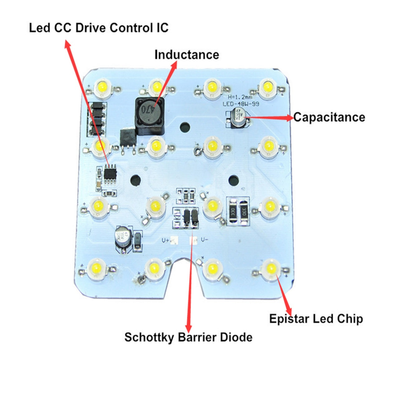 LED-Arbeitsscheinwerfer – 48 W, 16 LEDs, Aluminiumgehäuse