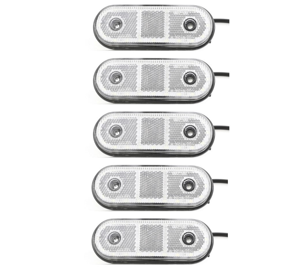 Οβάλ φως οριοθέτησης LED, 24V, λευκό, λυχνία σήμανσης 20 LED