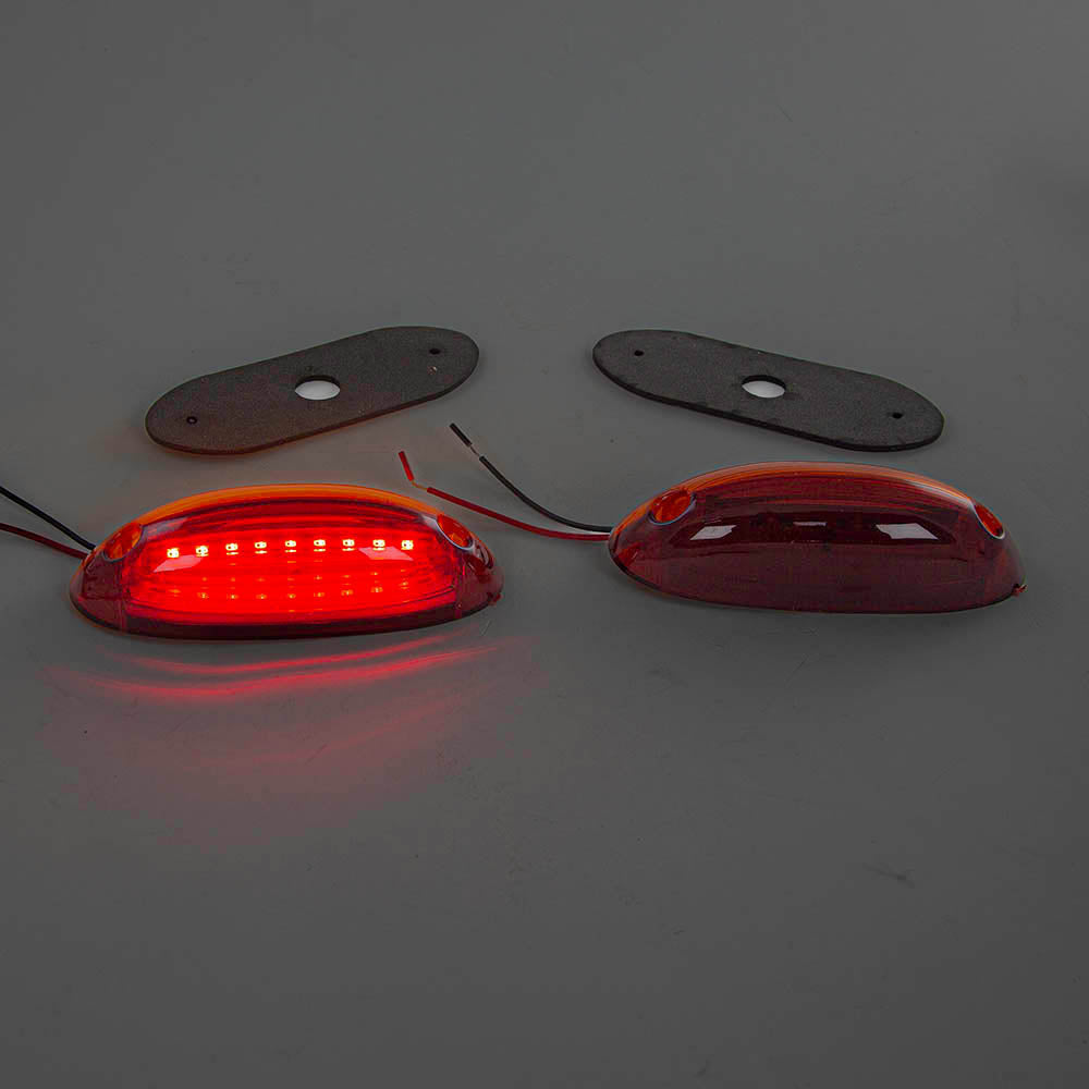 Feu de position latéral LED vertical, rouge/ambre, 18 LED, 12–24 V