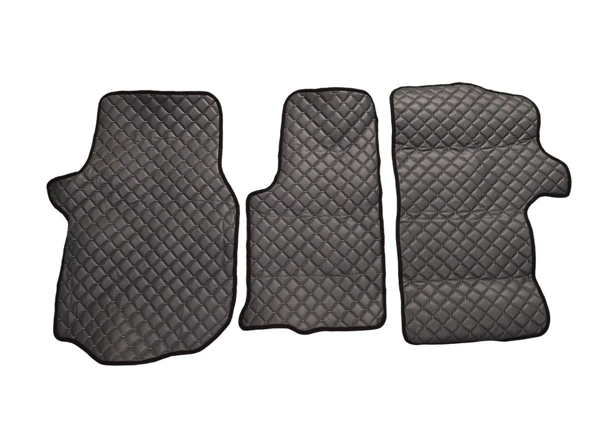 Grey Leather Floor Mats, suitable for Volkswagen Crafter II (2016–), 1+2 Seats