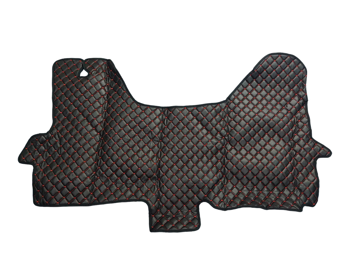 Black Eco Leather Floor Mats – suitable for Iveco Daily IV 2006–2010, Red Stitching