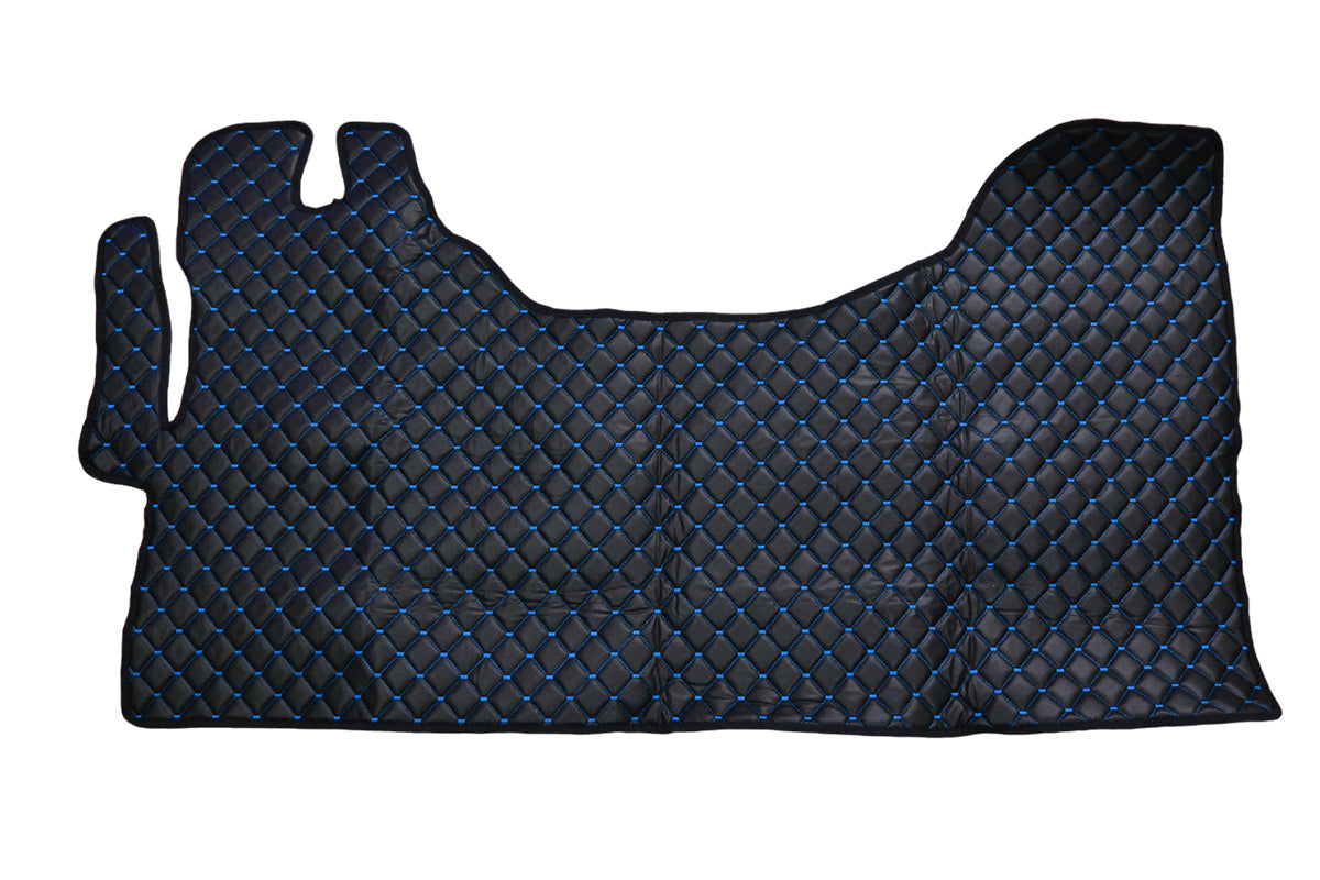 Black Faux Leather Floor Mats – Blue Stitching, suitable for Iveco Daily VI 2014+